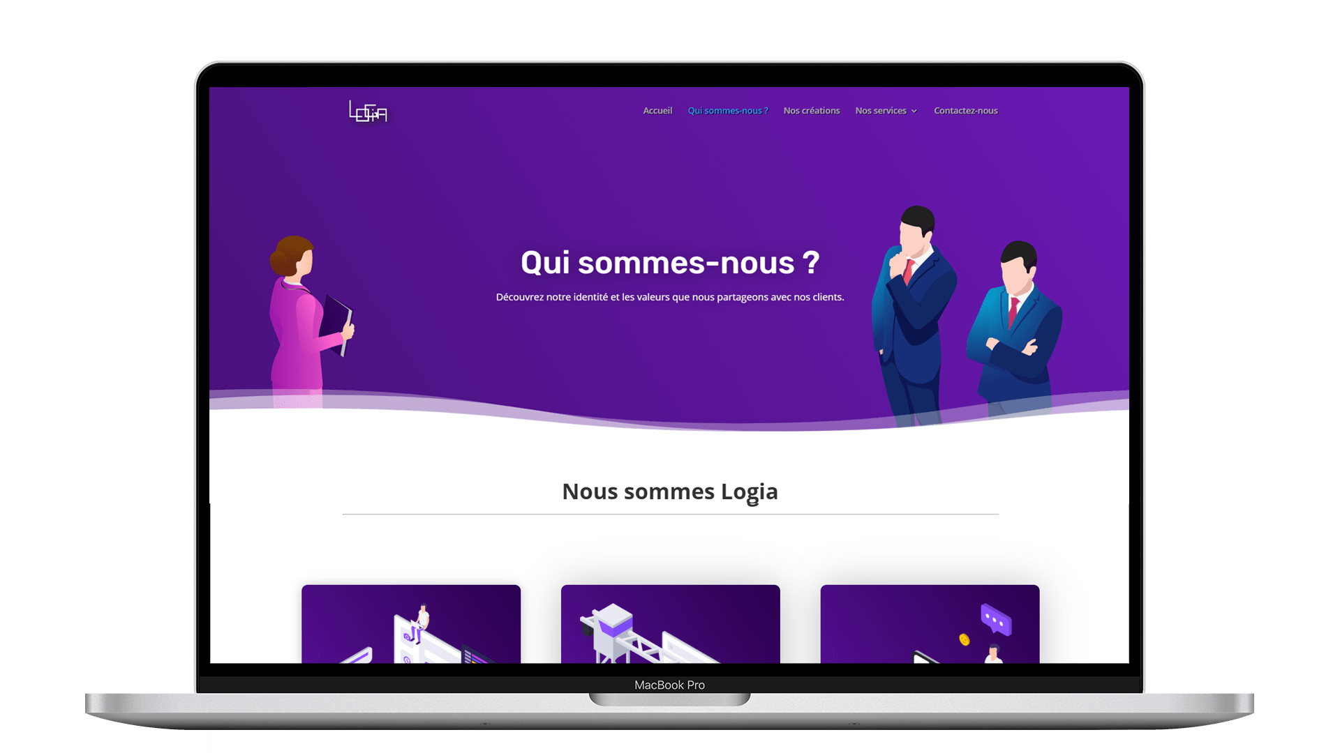 PAGE ACCUEIL page qui sommes nous dans un ordinateur ce qui montre notre agence web