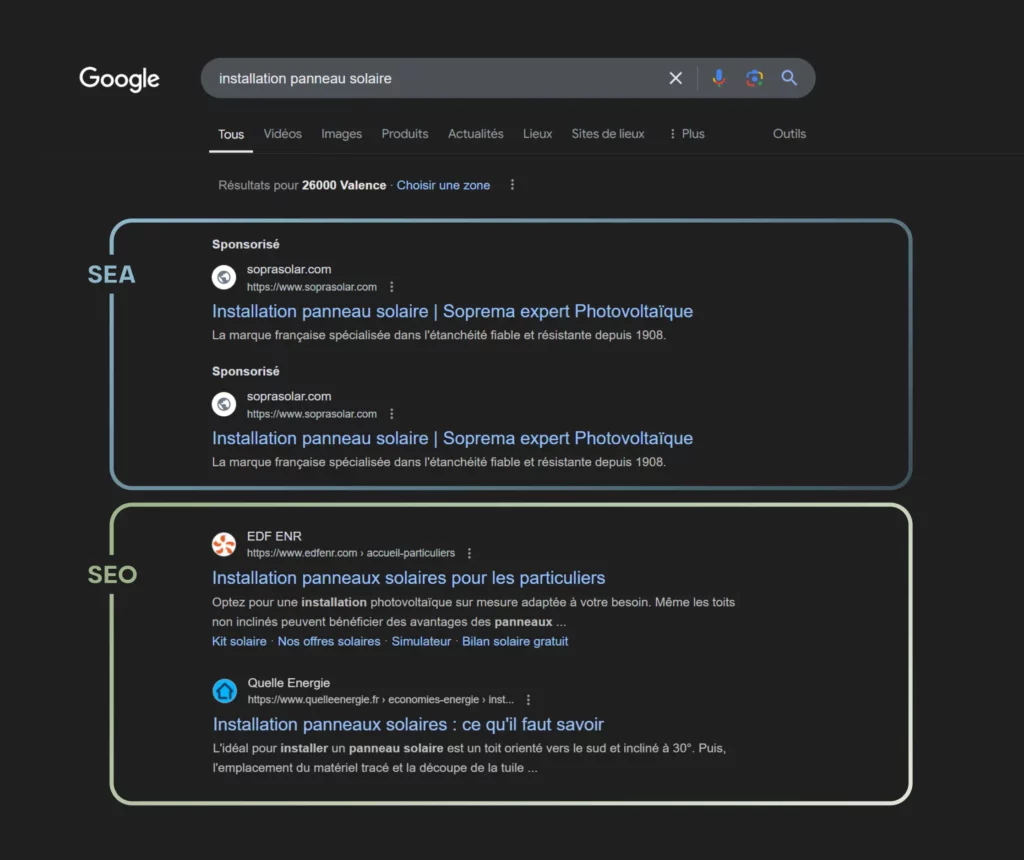 Agence de référencement SEO - Différence SEO et SEA - Logia