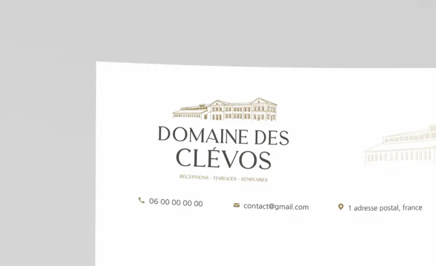 Agence de communication - Mockup logo domaine des clevos - Logia